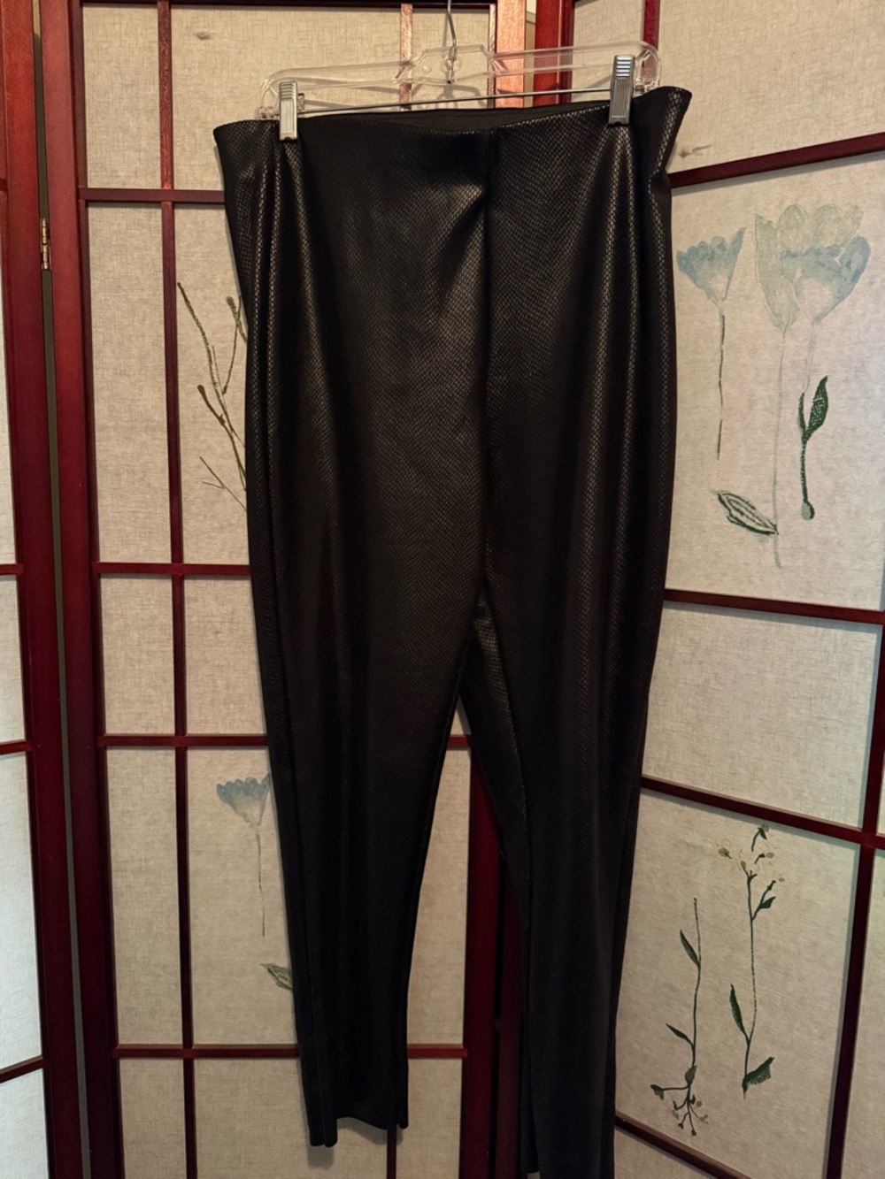 Tahari Black Faux Leather Leggings